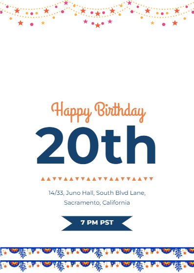 Happy Birthday 20th Announcement