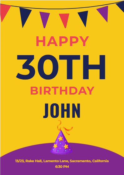 Happy 30th Birthday John Announcement